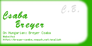 csaba breyer business card